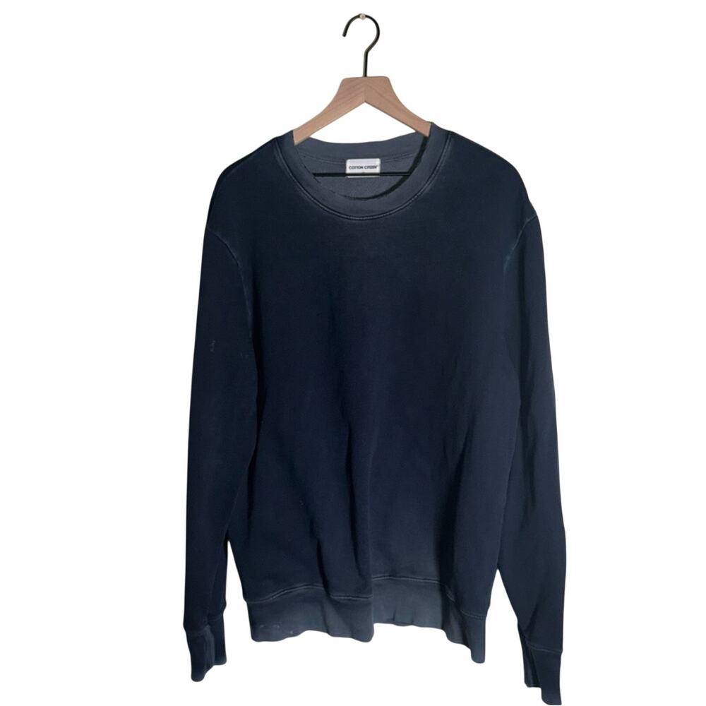 COTTON CITIZEN distressed classic comfy oversized crewneck pullover sweatshirt L
